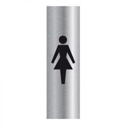 Signalisation plaque de porte aluminium brossé - Toilette femmes