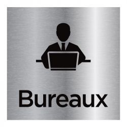 Signalisation plaque de porte aluminium brossé - Bureaux