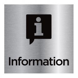 Signalisation plaque de porte aluminium brossé - Informations