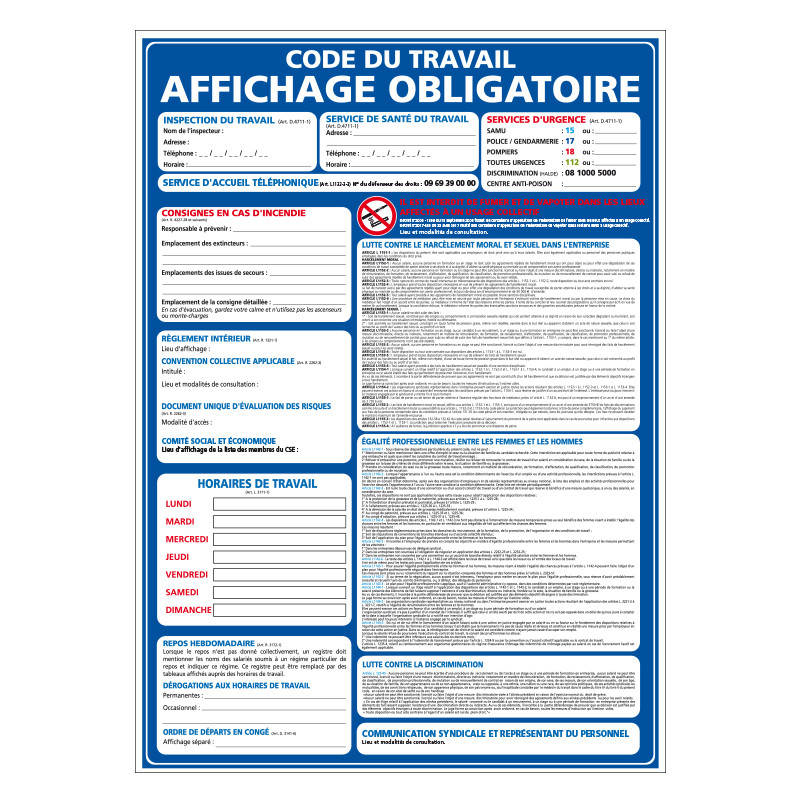 L'affichage obligatoire en entreprise en 2022 - Le blog Direct Signalétique