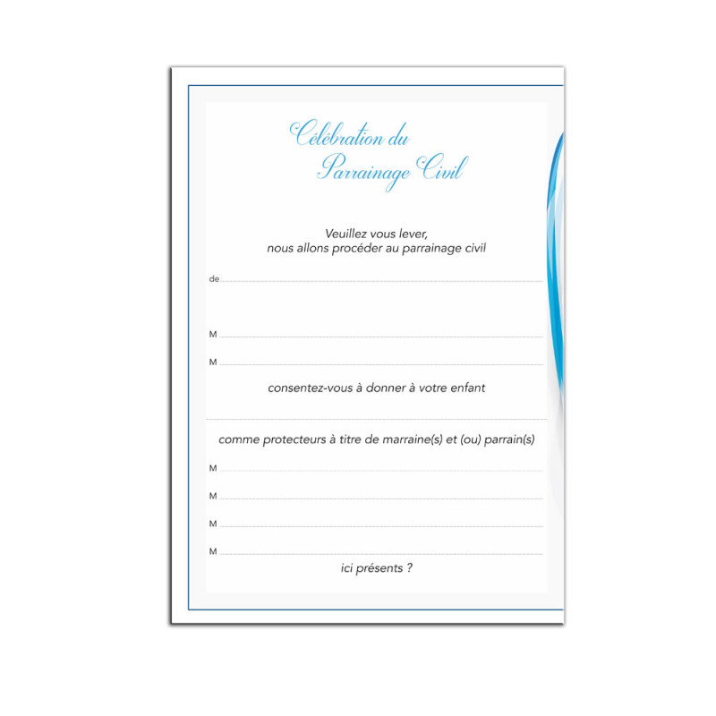 Certificat De Parrainage Civil Vierge à Imprimer