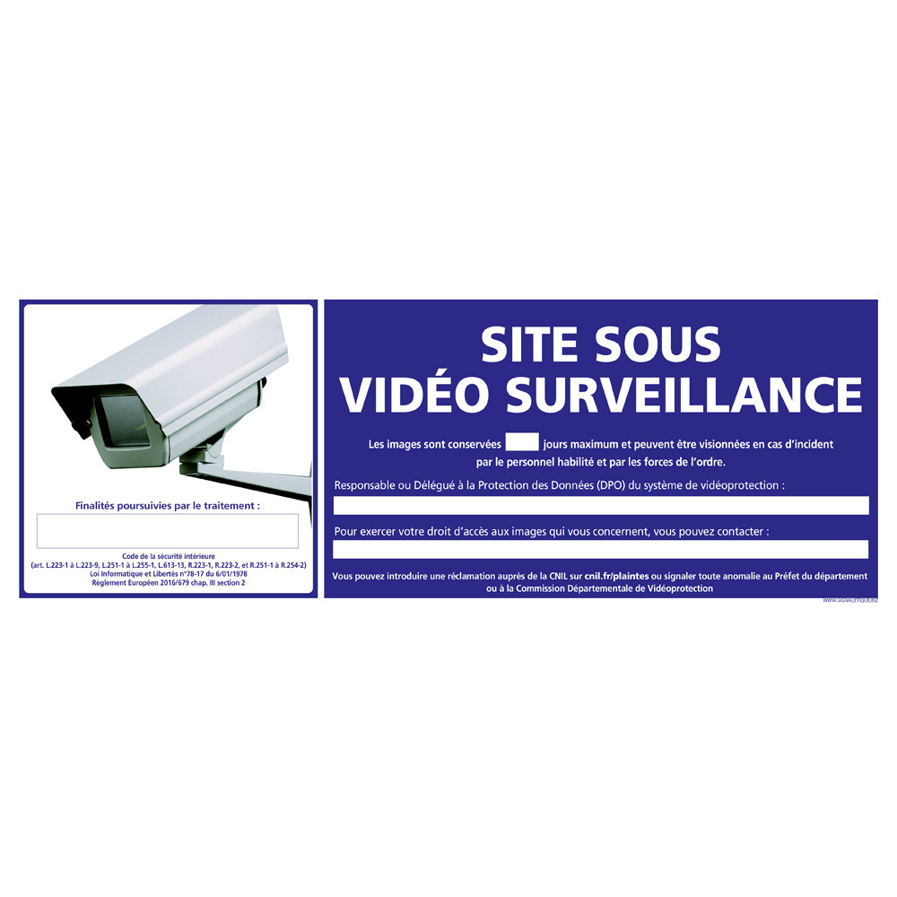 Signalisation de sécurité - Site sous vidéo surveillance